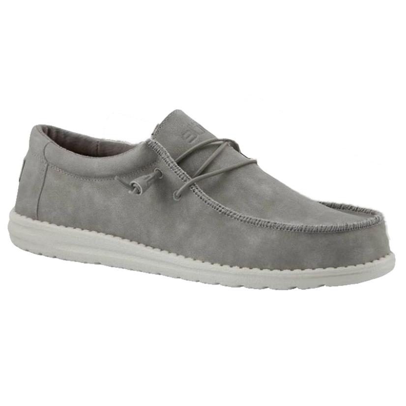 Wally Recycled Leather in Grey Men's Shoe by Hey Dudes