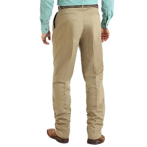 Wrangler Khaki Pleated Front Casual Men's Pants