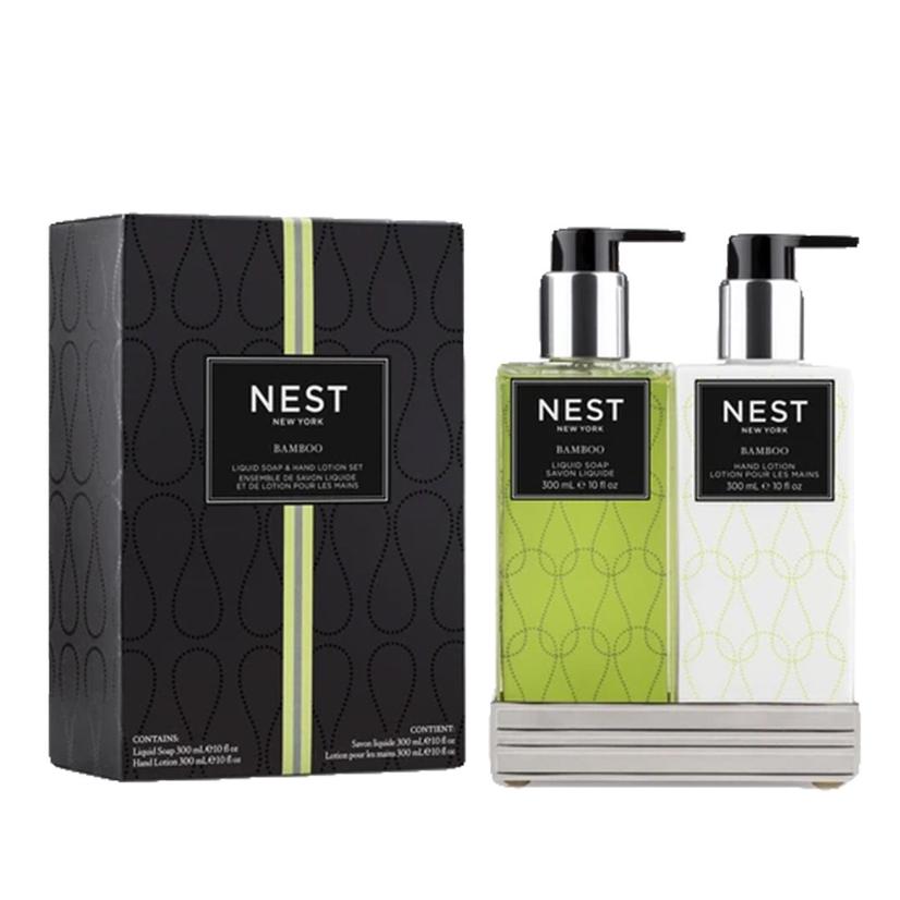  Nest Bamboo 2- Piece Gift Set With Silver Caddy
