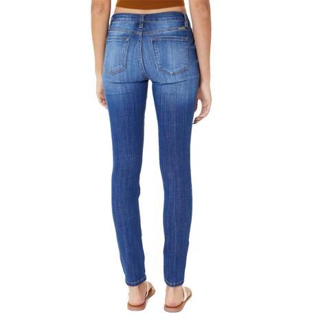 Kancan Dark Wash Women's Distressed Skinny Jeans 