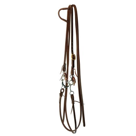 South Texas Tack Bridle Set with Twisted Junior Cowhorse Bit and Split Reins