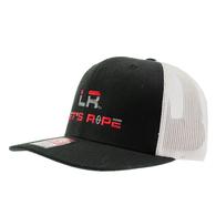 Let's Rope Flat Bill Black and White Meshback Cap 