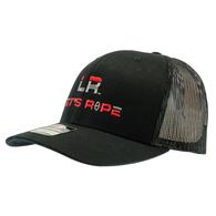 Let's Rope Red Black Logo Black Meshback Cap