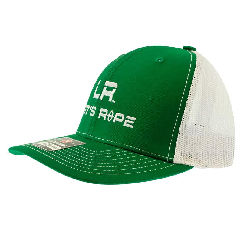  Let's Rope Green And White Meshback Cap