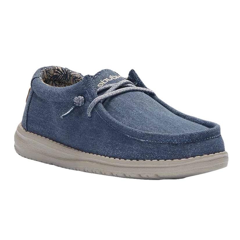  Hey Dude Wally Youth Shoes In Blue