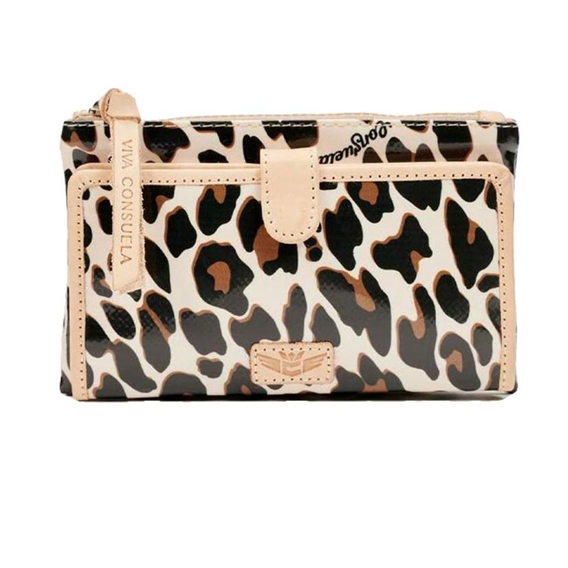 Mona Brown Leopard Slim Wallet by Consuela