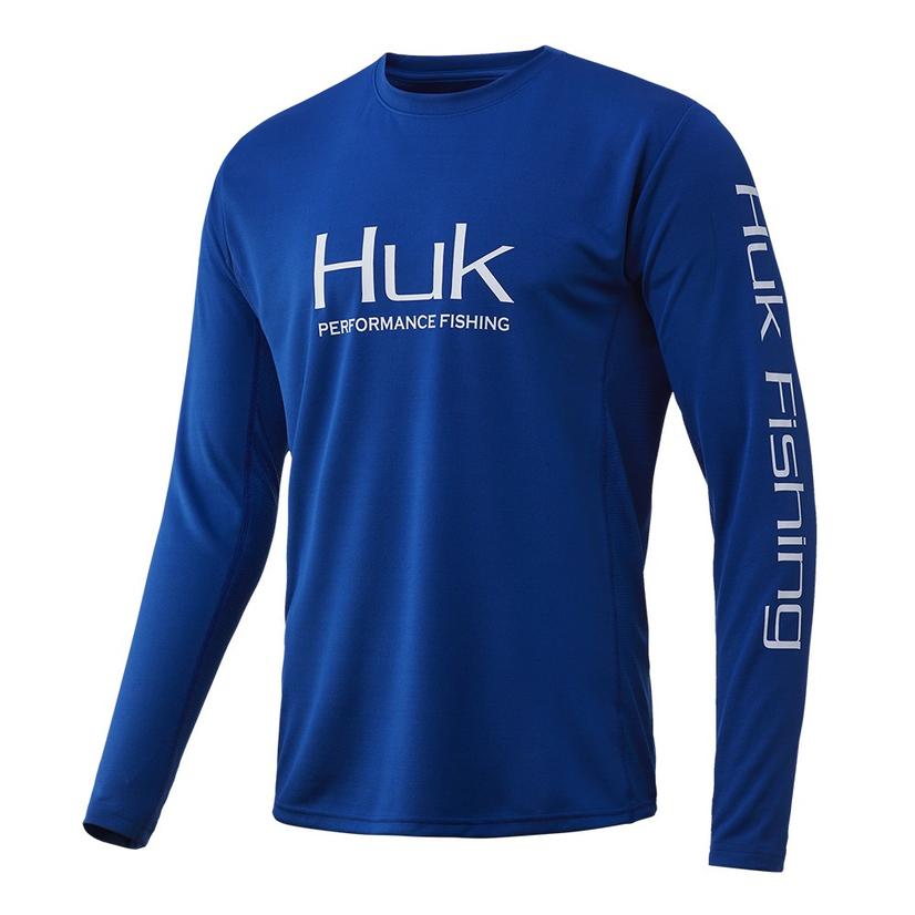  Huk Icon X Long Sleeve Men's Huk Blue Shirt