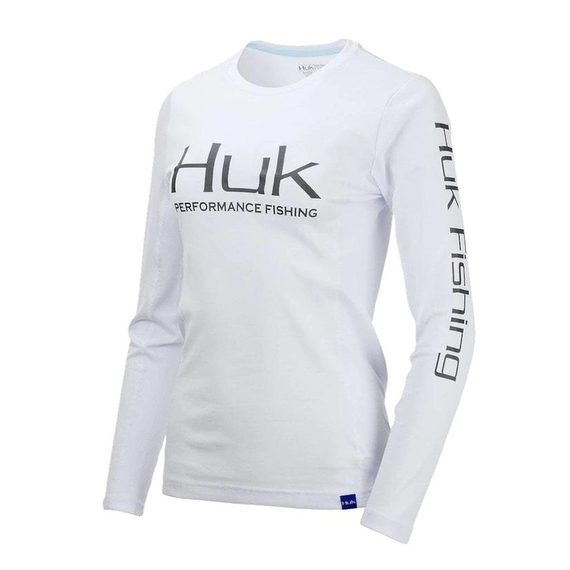  Huk Icon X White Long Sleeve Women's Shirt
