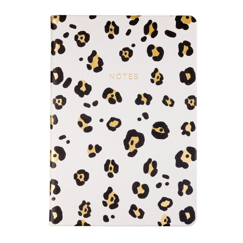  Style White Leopard Journal With Elastic