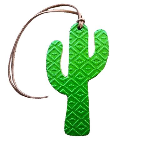 Leather Aztec Cactus Air Freshener in Green, Fuschia, Turquoise - Butt Naked