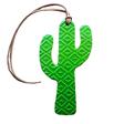 Leather Aztec Cactus Air Freshener in Green, Fushia, Turquoise - Leather GREEN