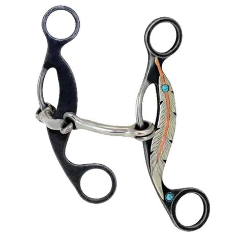 Metalab Feather Sliding Gag Twisted Smooth Snaffle Bit