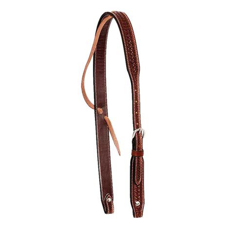Details about   RIATA TAN BROWN LEATHER ONE-EAR HEADSTALL W RED CRYSTAL  SS HARDWARE 