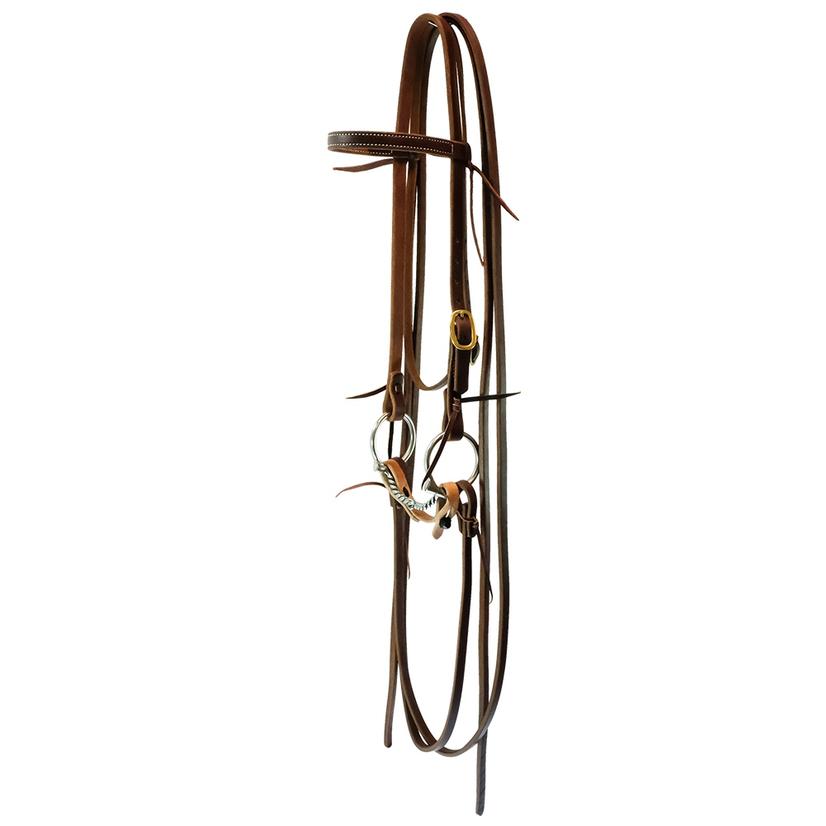  Stt Browband Split Rein Bridle Set With Twisted D- Ring Snaffle Bit