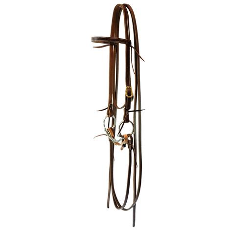 STT Browband Split Rein Bridle Set with Twisted D-Ring Snaffle Bit