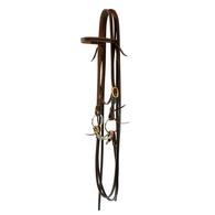 STT Browband Headstall Split Rein Bridle Set with Twisted Loose Ring Snaffle Bit