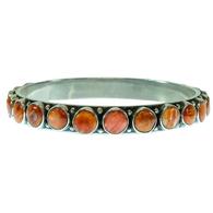 Spiny Oyster Bangle with Round Stones