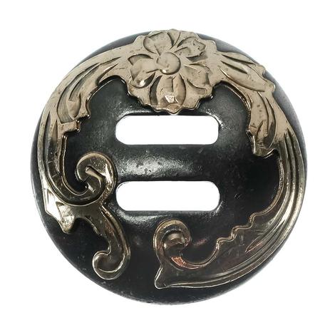Flower Scroll Slotted Saddle Conchos 1.5