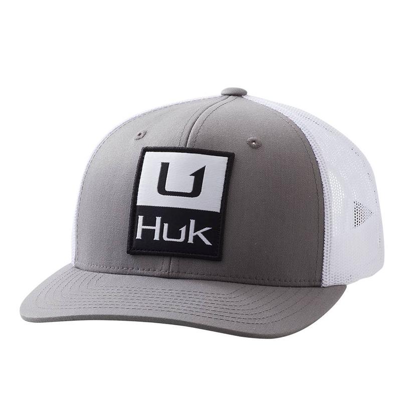  Huk Grey White Lo Pro Sharkskin Meshback Cap