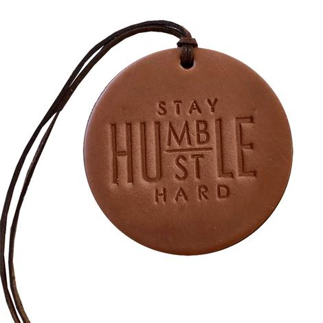 Stay Humble Round Leather Air Freshener - Butt Naked