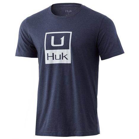 HUK Huk'd Up Heathered Sargasso Sea Short Sleeve Men's Shirt