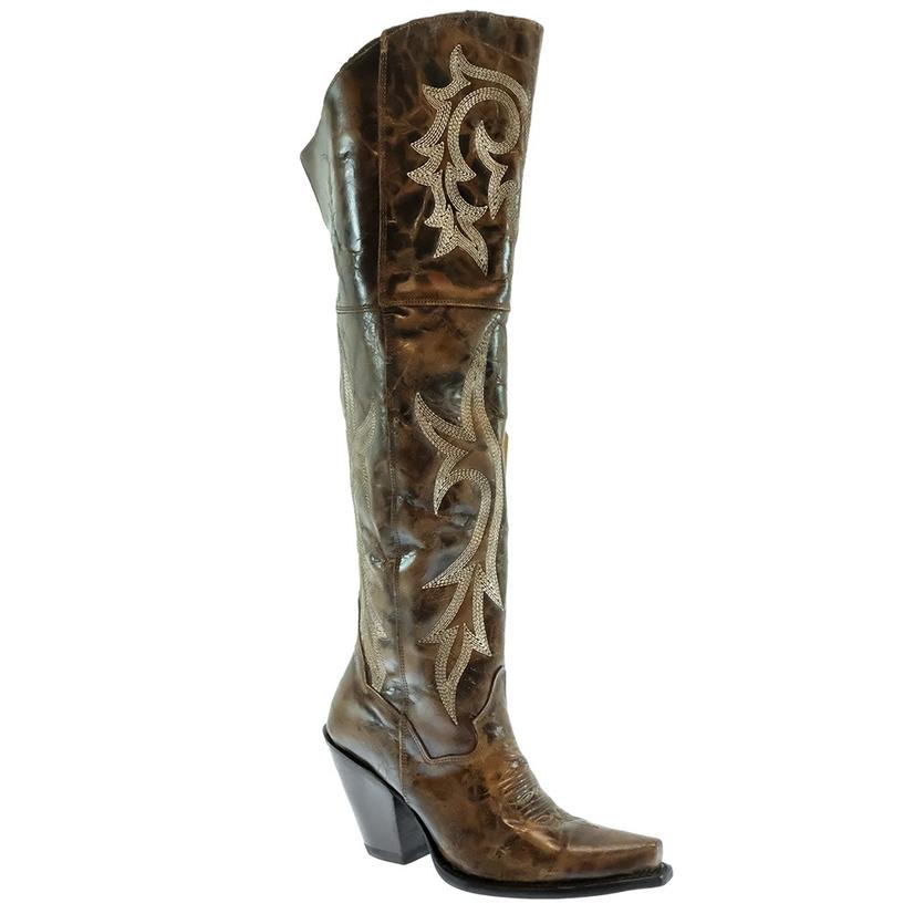  Dan Post Jilted Brown Embroidered Women's Tall Boots