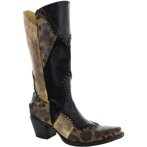 Old Gringo Yippee Ki Yay Hayley Black Brown Patchwork Women's Boots
