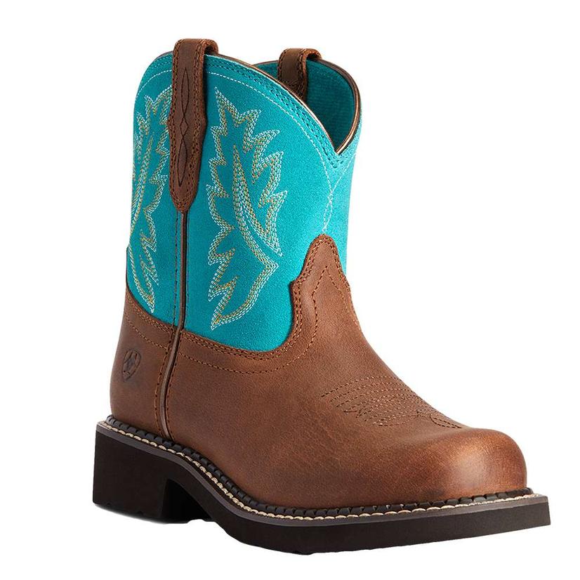  Ariat Fat Baby Heritage Turquoise Girl's Kid And Youth Boots