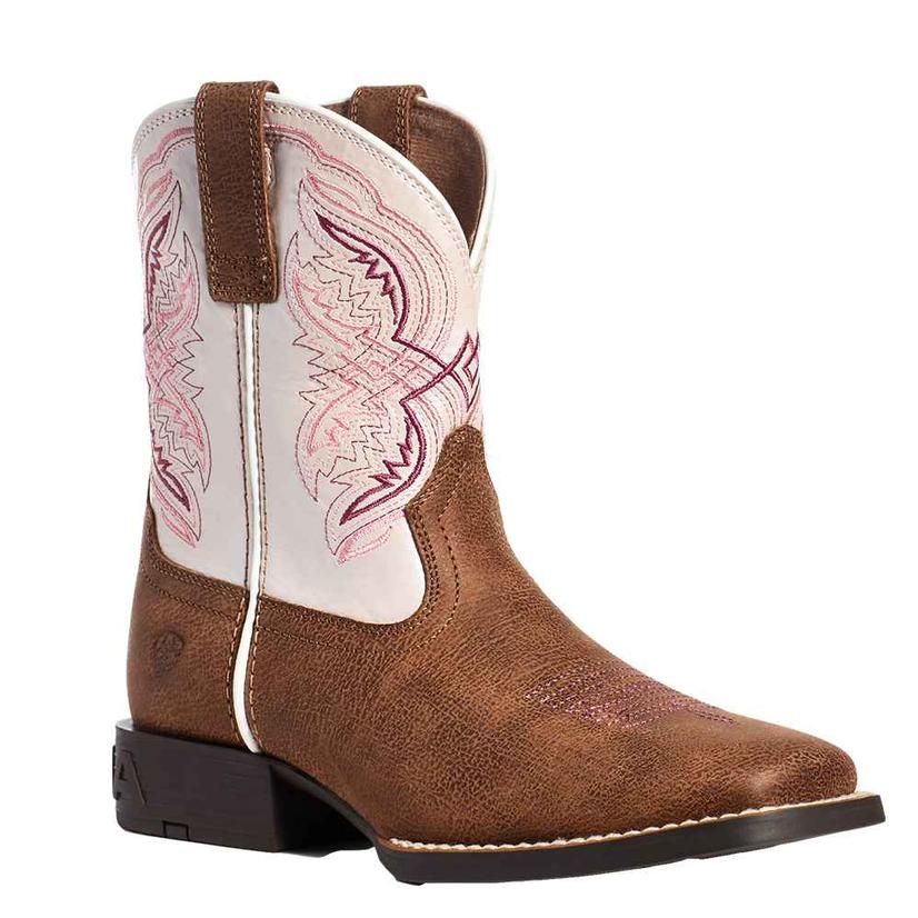  Ariat Double Kicker Pink Girl's Kid And Youth Boots