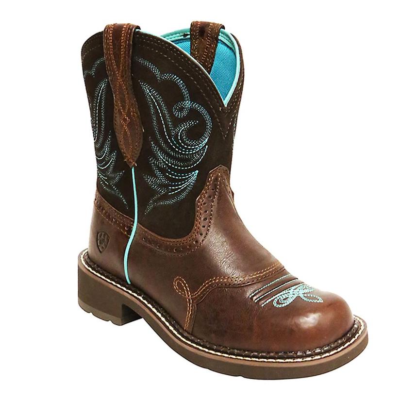  Ariat Womens Fatbaby Heritage Dapper Brown Turquoise Boots