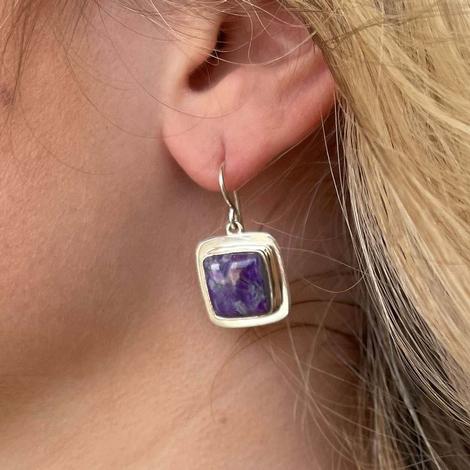Purple Dangle Earring