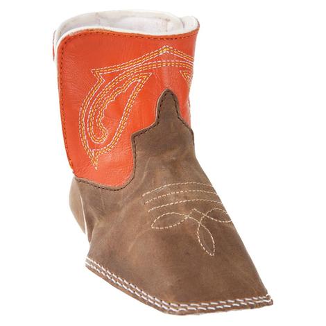 Anderson Bean Brown/Orange Baby Square Toe Cowboy Boots