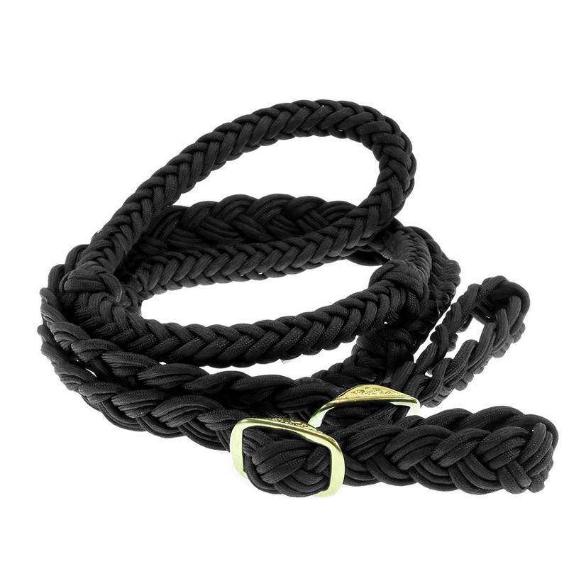 Mustang Cable Knotted Barrel Reins Assorted Colors BLACK
