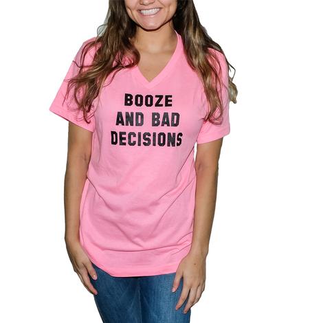 Pink Booze and Bad Decisions Women's Tee