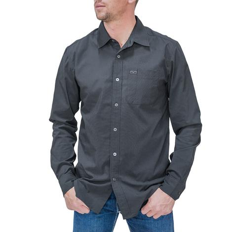 Kimes Ranch Cool Max Woven Black Long Sleeve Buttondown Men's Shirt