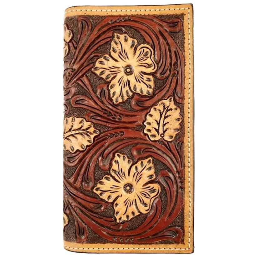  Rodeo Floral Tooled Brown And Blonde Wallet
