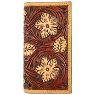 Rodeo Floral Tooled Brown and Blonde Wallet