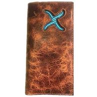 Twisted X Turquoise Inlay Distressed Tan Wallet
