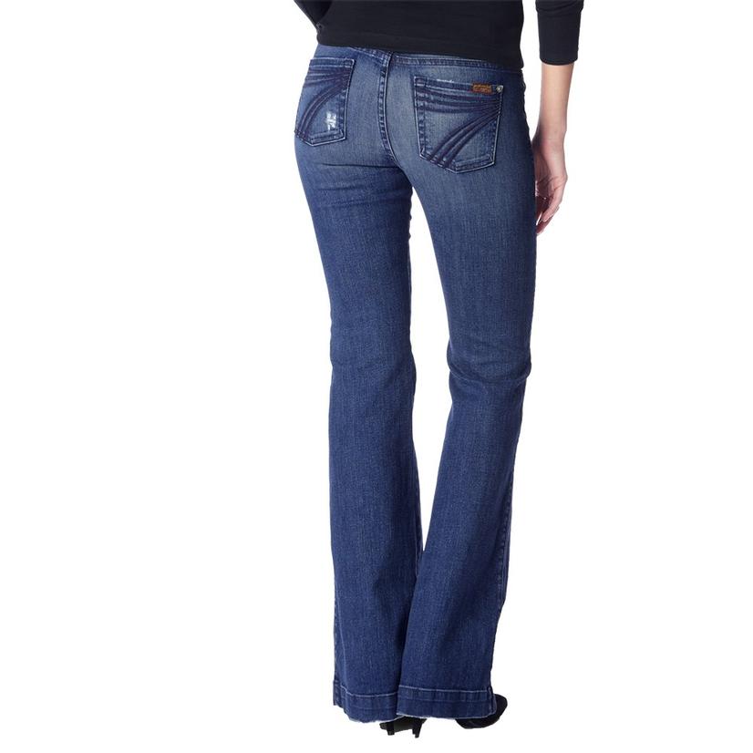  7 For All Mankind Womens Original Lake Blue Dojo Trouser Jeans - Blue Stitch