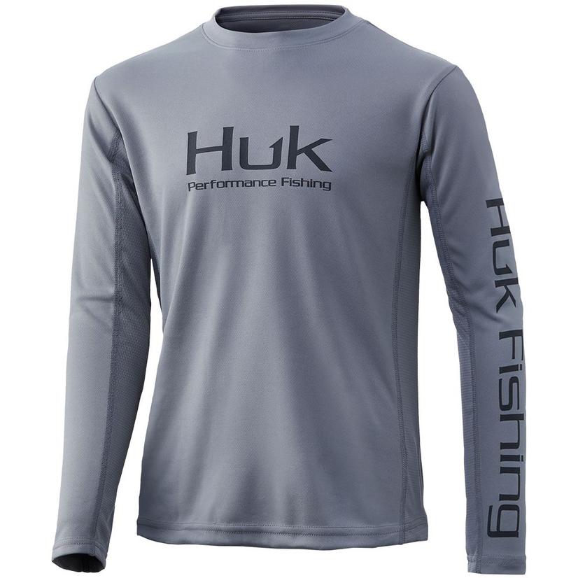  Huk Icon X Grey Long Sleeve Boy's Shirt