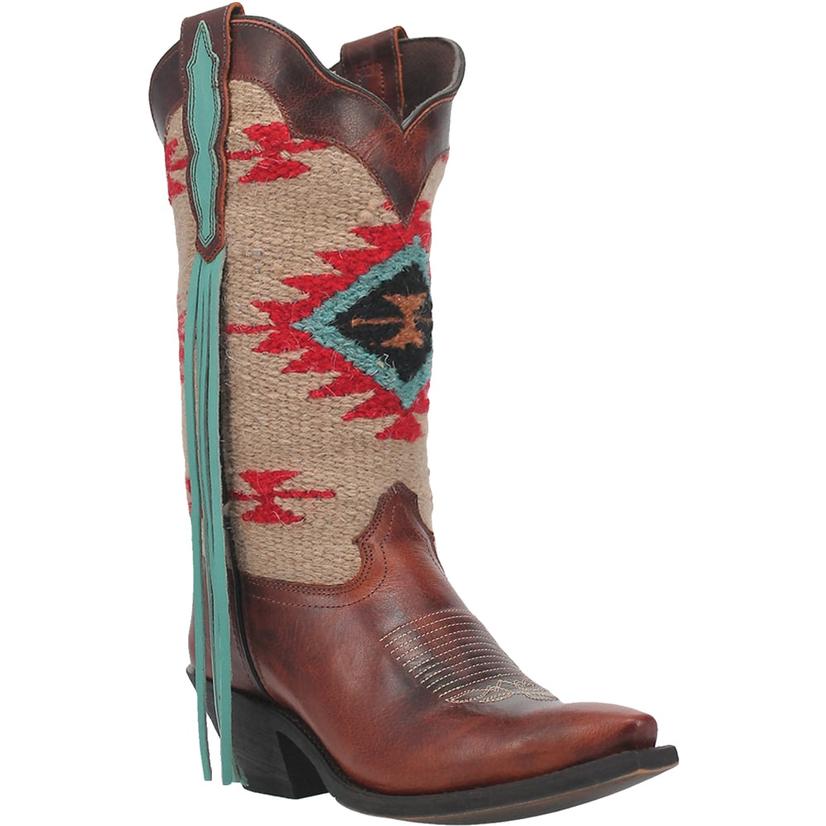  Laredo Western Bailey Cognac Navajo Fabric Women's Boots