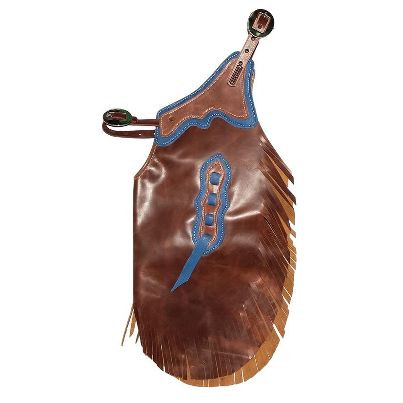 Leather Kid Chinks - Assorted Colors BROWN/BLUE