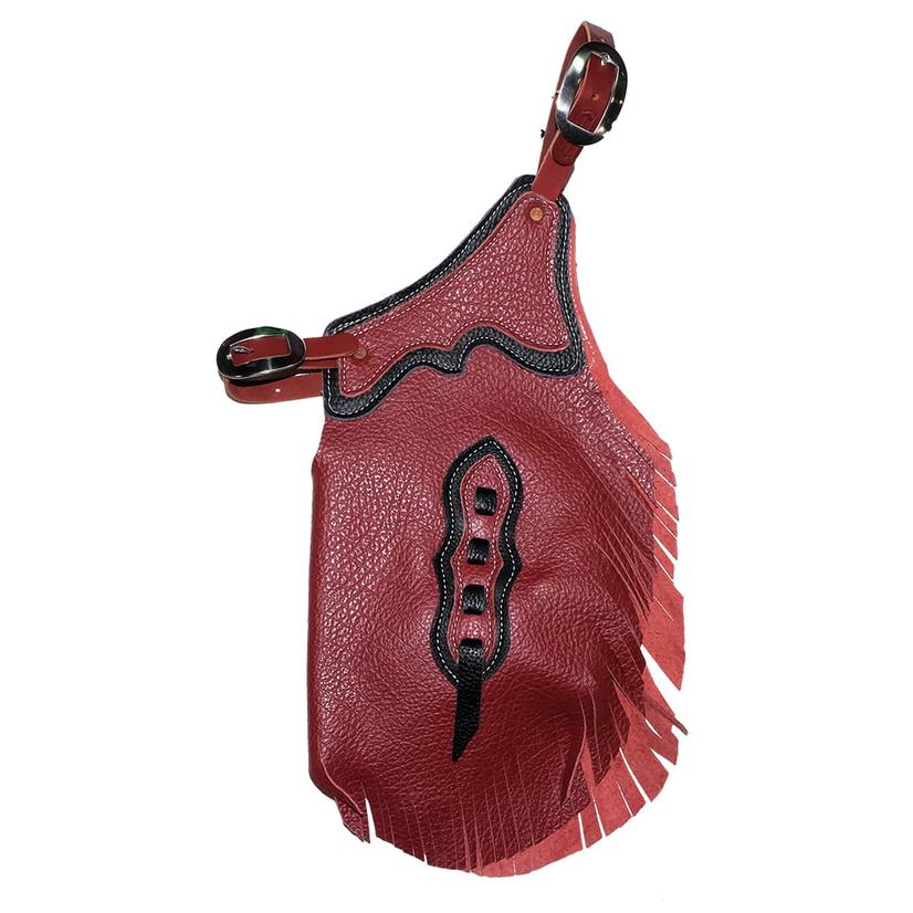 Leather Toddler Chinks - Assorted Colors RED/BLK