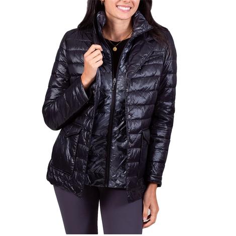 Anorak Double Up Quilted Women's Blazer in Black Camo and Navy Camo