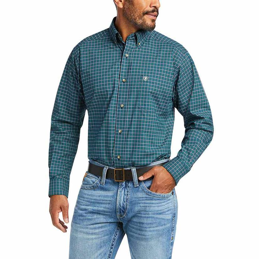  Ariat Green Plaid Long Sleeve Buttondown Men's Shirt