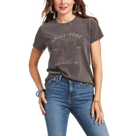 Ariat R.E.A.L Boot Co Charcoal Women's Tee