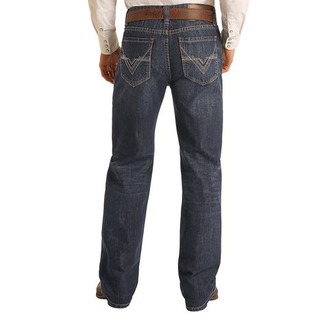 Rock & Roll Cowboy Double Barrel Straight Dark Wash Men's Jeans