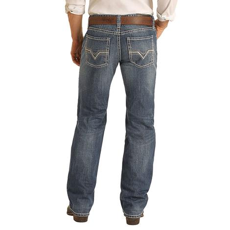 Rock & Roll Cowboy Pistol Straight Medium Wash Men's Jeans