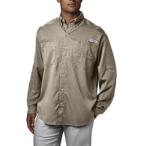 Columbia Tamiami II Fossil Long Sleeve Button-Down Men's Shirt