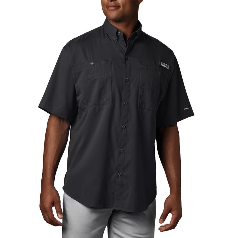  Columbia Tamiami Ii Black Short Sleeve Button- Down Men's Shirt